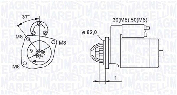 MAGNETI MARELLI Käynnistinmoottori 063721389010